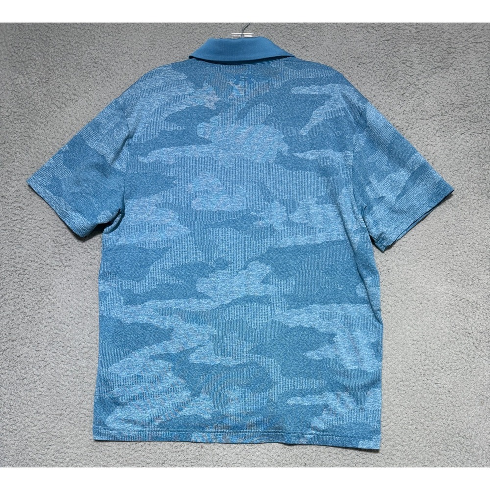 Under Armour The Playoff Polo Shirt Mens Large Blue Camouflage Golf Loose Fit - Picture 6 of 6